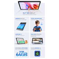 Tableta Educativa para Niños Alldocube IPlay 80SE, PC de 10.1 Pulgadas, Android 16, 4 GB de RAM, 64 GB de ROM, Pantalla IPS, para Educación en el Hogar