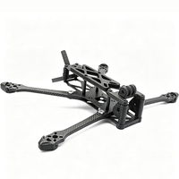 Part Karbon Fiber Custom, Frame Drone FPV Karbon Fiber Custom 185mm 4 inci, Kit Frame Drone Balap FPV Lipat Karbon Fiber Custom