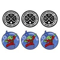 Patch Bordir Bulat Custom, Klub Hoki & Kartun, Dapat Disetrika & Dijahit untuk Jaket & Tas