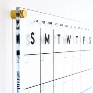 Tableau en <span class=keywords><strong>plexiglas</strong></span> effaçable à sec Calendrier acrylique magnétique pour réfrigérateur Feuille acrylique transparente personnalisée pour la semaine Planificateur mensuel Message - Product Image 6