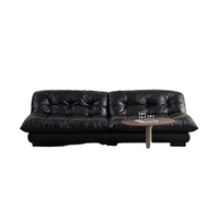 Canapé de salon double, design antique, luxe léger, rétro, confortable et relaxant, en cuir PU souple et velours