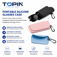 Étui à lunettes portable en silicone, étui de protection pour lunettes de soleil facile à ranger pour les voyages en plein air, pochette de rangement souple en silicone pour lunettes