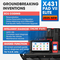 LAUNCH X431 PAD VII ELITE Escáner de diagnóstico de vehículos Escáner de todos los automóviles Herramientas gratuitas de 2 años Camiones Super Modelo Función de diagnóstico