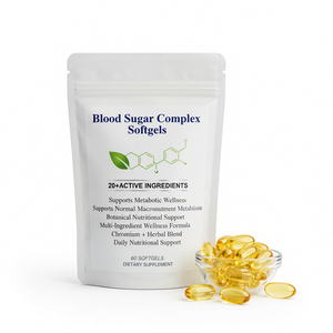 Complément alimentaire OEM Blood Sugar Complex Softgels, formule bien-être avec plus de 20 ingrédients, pour hommes et femmes, sans gluten - Product Image 1