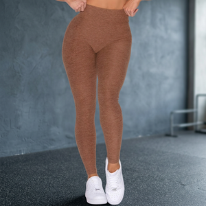 Leggings de sport et de gym pour femmes, taille mi-haute, avec logo personnalisé, effet push-up en V et dos en V - Product Image 3