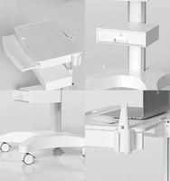 Chariot médical dentaire à 4 roues en plastique ABS moderne + alliage d'aluminium aéronautique pour clinique dentaire