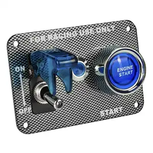 DC12v Racing Auto Ignition Switch Panel Koolstofvezel Rocking Schakelaar Motor Startknop Contactslot Voor Motorfiets