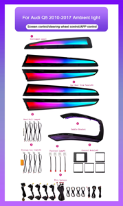 SJC Lumière d'ambiance de voiture à succès pour <span class=keywords><strong>Audi</strong></span> Q5 2010-2017 Systèmes d'éclairage dynamique Accessoires de voiture Décoration intérieure pour mise à niveau - Product Image 6
