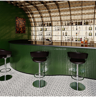 Carreaux de mur en céramique pour salle de bain, faits à la main, blancs et verts, effet vague, en porcelaine brillante, 75x300, style briques de métro
