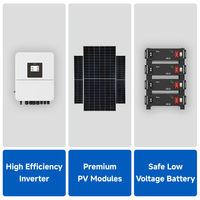 Kit complet de système d'énergie solaire 3 kW 5 kW 6 kW hybride tout-en-un avec stockage d'énergie photovoltaïque pour la maison