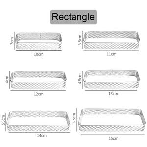 Anneaux de pâtisserie ronds en acier inoxydable Anneau de mousse à gâteau Outils de cuisson Moule à gâteau perforé - Product Image 2