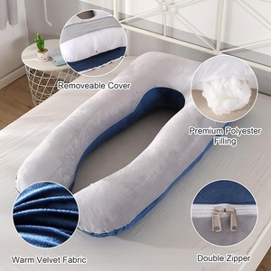 Almohada ergonómica de maternidad en forma de U-Funda lavable hipoalergénica Ideal para uso de invitados de hotel/motel - Product Image 6