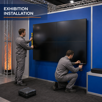 Layar Video Wall LCD IPS 46 Inci dengan Bezel 3.5mm, Kontroler Matrix Splicing, Kecerahan 700cd/m untuk Stan Pameran Dagang