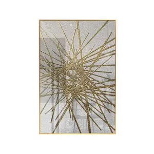 Pintura de porcelana de cristal con plumas coloridas, pintura de pared de lujo con luz abstracta, venta al por mayor de fábrica - Product Image 1