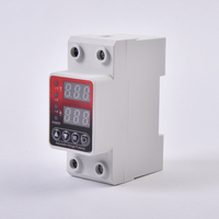 Protecteur de tension et de courant réglable avec affichage numérique 63A AC 220V monophasé, dispositif de protection de tension à montage sur rail DIN