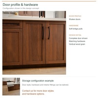 Meuble de cuisine Shaker en bois massif, style porte encadrée, aménagement îlot, dimensions personnalisées, boîtes en panneaux de particules et tiroirs à fermeture amortie