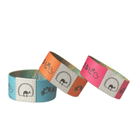 Bracelets promotionnels personnalisés en polyester extensible, imprimés par transfert thermique, imitation tissée antique, avec logo sur mesure