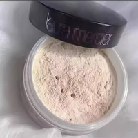 Bedak Tabur Transparan Tahan Air Warna Pink Matte Logo OEM, Vegan, Mengontrol Minyak, untuk Rias Wajah