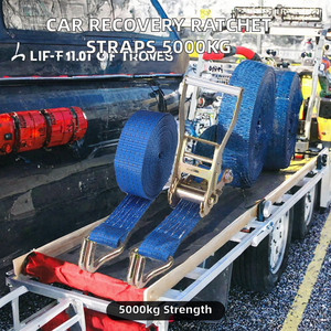 Sangle d'arrimage à cliquet GTCFI haute résistance 50 mm x 12 mètres 3 tonnes en polyester pour la fixation de charges sur camions et remorques - Product Image 2