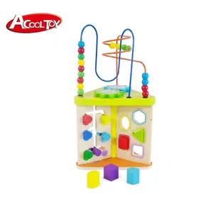 5 in 1 Educational Kids Activity Triangle Wooden Toys Durable MDF & Plywood Packed in Color Box
