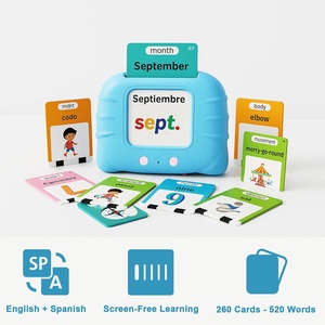 แฟลชการ์ดภาษาอังกฤษ-สเปนพร้อมคำศัพท์ทั่วไป 240 คำ ของเล่นสำหรับเด็กออทิสติก ของขวัญเพื่อนคู่ใจสำหรับเด็กก่อนวัยเรียน - Product Image 1