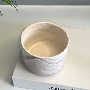 Wholesale 375ML <b>Candle</b> Jar Modern Custom Ceramic <b>Candle</b> Holders Marble <b>Candle</b> Vessels for Home Wedding - Product Image 4