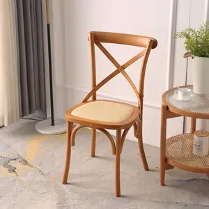 כסא גב ממוקע, כסא גב צלב מעץ מלא בסגנון אמריקאי, כיסא אוכל מפורסם בעיצוב בית באינטרנט