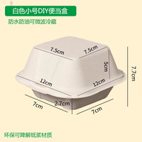 Disposable Lunch Box Trendy Cake Box Hand-Painted Biodegradable Microwaveable Hamburger Box Takeout Packaging Model 001