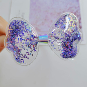 Diadema de PVC de aro de lentejuelas transparentes <span class=keywords><strong>con</strong></span> lazo de arena movediza brillante de gran tamaño <span class=keywords><strong>para</strong></span> niñas, bebés y niños - Product Image 3