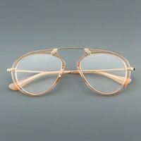 Lunettes optiques vintage en acétate et titane de qualité supérieure, monture pleine légère et unisexe pour adultes, avec pont supérieur géométrique arrondi
