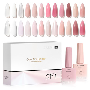 CF1 <span class=keywords><strong>CANNI</strong></span> 9ml Caoutchouc Basecoat Quick Builder Gel pour Ongles 24 Couleurs avec Nuancier Ensemble de Vernis à Ongles Gel Cadeau de Noël Kit de Gel pour Ongles - Product Image 5
