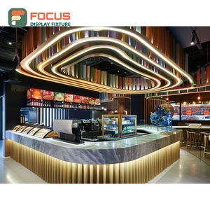 Creative Coffee Display Cabinet White Panel Finish Coffee Bag Display Area Storefront Coffee Cabinet - Product Image 2