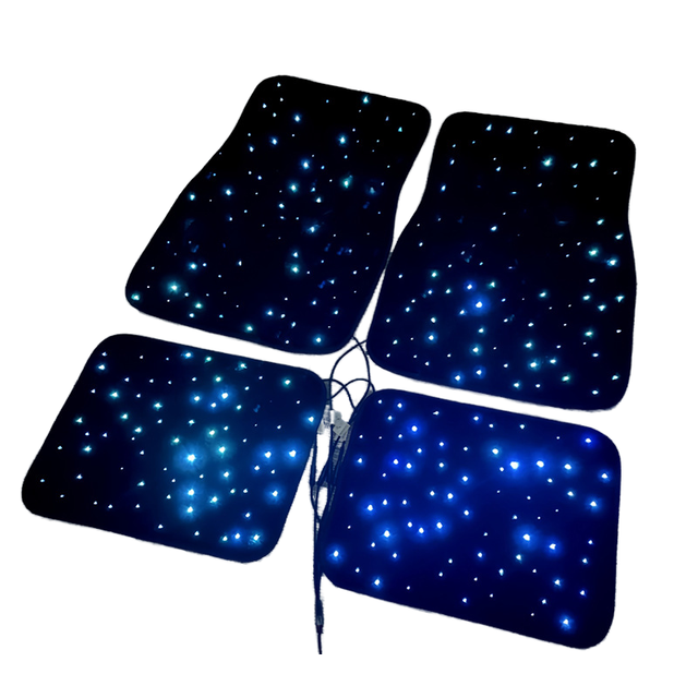 Fiber Optic Twinkle Stars Light LED Rugs With APP Remote Control for 8 Color LED Light Decorative Waterproof Anti Slip Car Mats