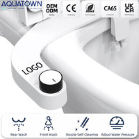 Accessoire de toilette intelligent non électrique OEM personnalisé en gros, ultra-mince, double buse, auto-nettoyant, lavage frontal et arrière