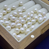 Perles de riz d'eau douce naturelles de qualité supérieure, blanches, 7-8 mm, pré-percées, en vrac, pour la fabrication de bijoux de mariage