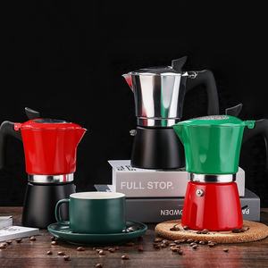 Kingze Coffee Barista Tools Aluminio 3 tazas 6 tazas Estufa Verter sobre cafetera Portátil Italiano Espresso <span class=keywords><strong>Moka</strong></span> Pot - Product Image 2