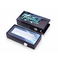 Boîte d'emballage personnalisée pour cartouches jetables vides de 0,5 ml et 1 ml, en papier holographique avec tiroir et bouton de sécurité enfant.