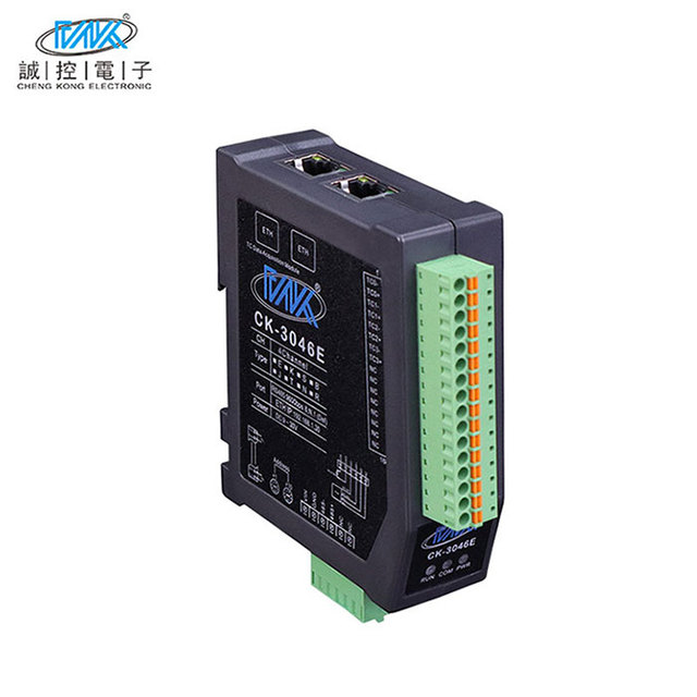 CK-3046E K-Type Thermocouple Temperature Acquisition Module RS485 ModbusTCP/RTU Protocol Support Analog Input Ethernet/IP