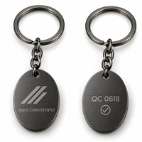 Porte-clés en métal personnalisé avec logo d'entreprise ovale, logo personnalisé, cadeau promotionnel en gros, fournisseur OEM, fabricant de porte-clés en vrac