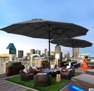 Uplion Parasóis Dupla Face Backyard Canopy com Opcional Parasol Capa Guarda-chuva Base Pesos