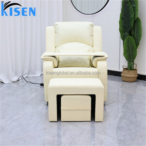 Sillón de Pedicura Reclinable de Respaldo Alto, Color Beige, Moderno y Profesional, a Precio Económico de Kisen, Sofá para Spa de Pies para Salón de Uñas - Product Image 6