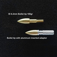 Pointe de flèche MUSEN Archery ID 6,2 mm 75/100 grains à pointe dorée pour arc recurve, flèche traditionnelle américaine pour la chasse et le tir