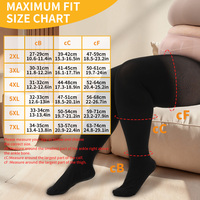 Bas de contention médical grande taille, hauteur cuisse, avec bande en silicone antidérapante