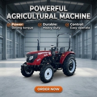 Traktor Roda Mikro Diesel 4WD 50HP-90HP dengan Mesin & Pompa, Mesin Pertanian Ramah Lingkungan untuk Membajak