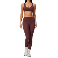 Ensemble de yoga et d'exercice sans couture pour femme, dos croisé, taille haute et effet galbant, ensemble 2 pièces pour le fitness