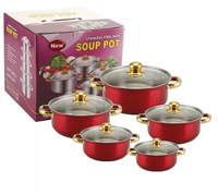 Ensemble de casseroles et poêles en acier inoxydable de qualité supérieure, 10 pièces, avec couvercles en verre, compatible induction, pour la cuisine