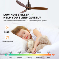 Ventilateur de plafond LED moderne de 52 pouces, style populaire, pour salon intérieur, avec télécommande