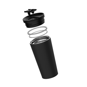 Custom Logo Travel Tumbler Gift Set with <b>Box</b> <b>Double</b> <b>Wall</b> Insulated Coffee Cup with Arched Handle Lid and Metal Straw - Product Image 4