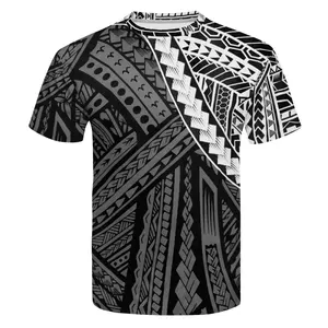 Hot Verkoop Polynesische Traditionele Tribal Groothandel Hawaii Stijlen Custom T-shirts Mens Blank Korte Mouw T-shirt Afdrukken