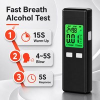 Alcoholímetro Semiconductor de Seguridad Vial, Analizador de Alcohol en Aliento Portátil, Comprobador Personal de Alcohol en el Aliento Antes de Conducir